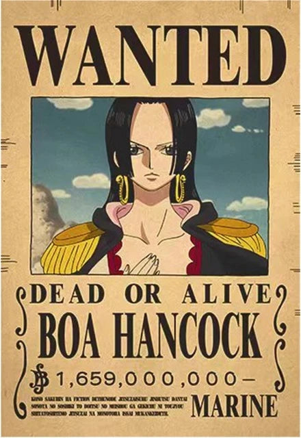 One Piece Bounty Wanted Sticker Posters - Anime Wall Decor for Bedroom, Office & Game Room - Perfect for Fans & Collectors