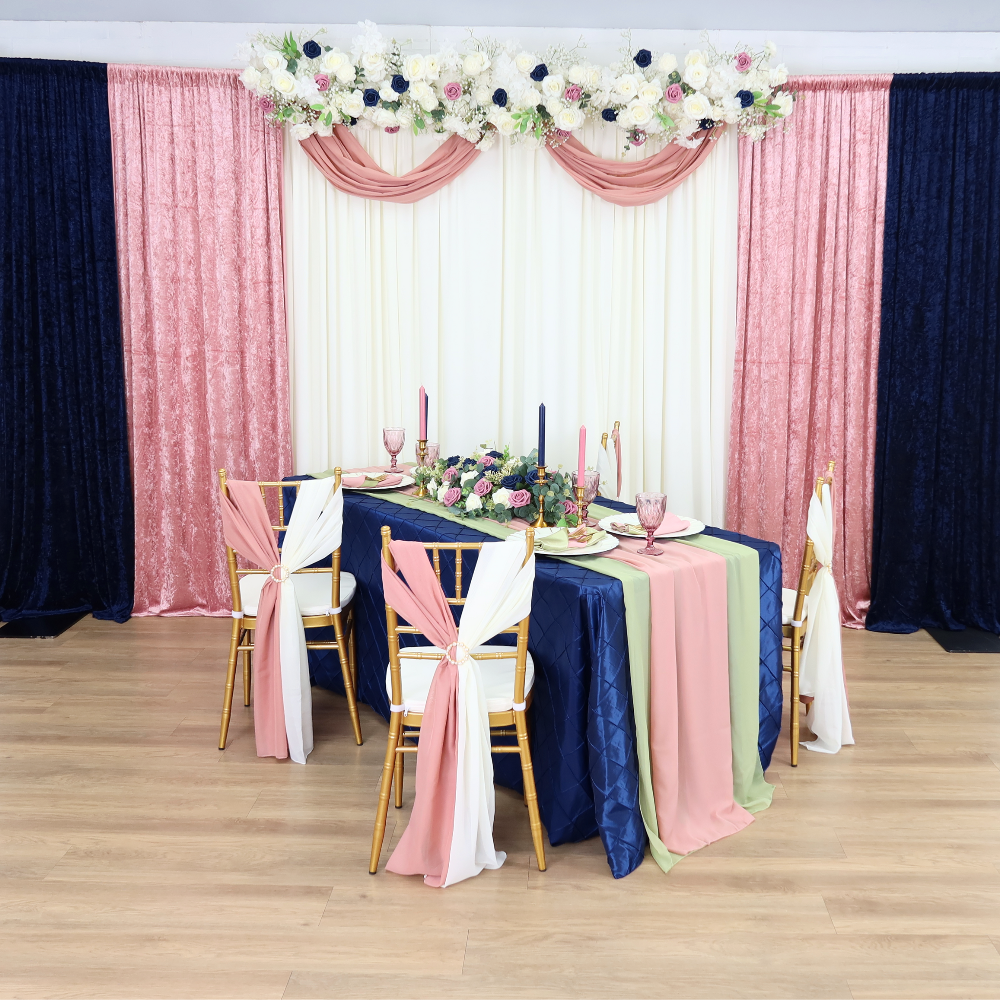 5-Pack Ivory Chiffon Chair Sashes - 19