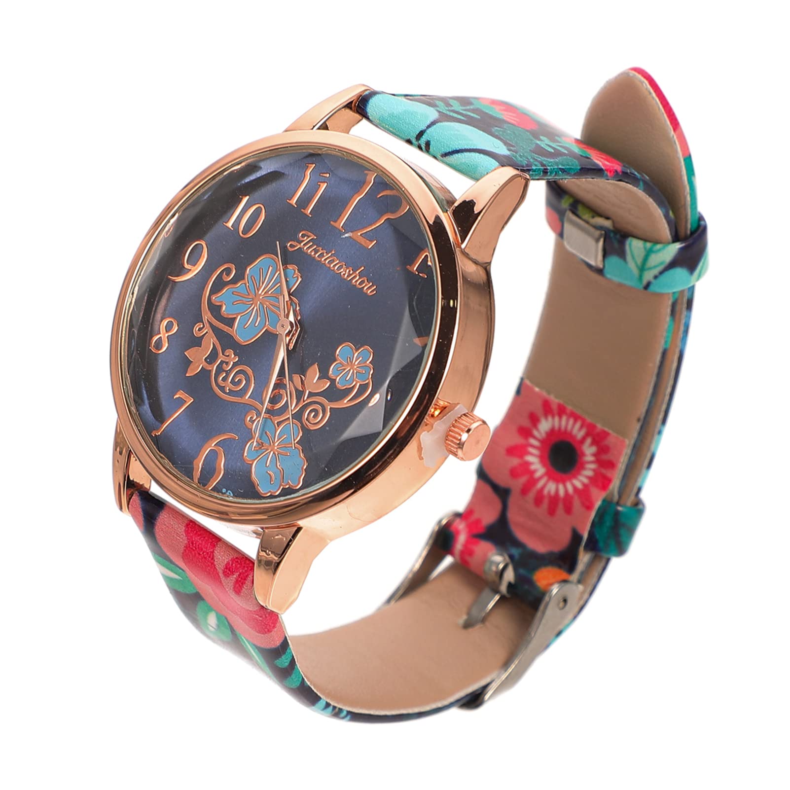 HemoBllo Women's Floral Print Quartz Watch - Colorful Fashion Strap, Easy Read Dial, Casual & Stylish Accessory - Perfect Gift for Women & Girls (White) | Ideal for Everyday Wear, Office, Parties & Special Occasions