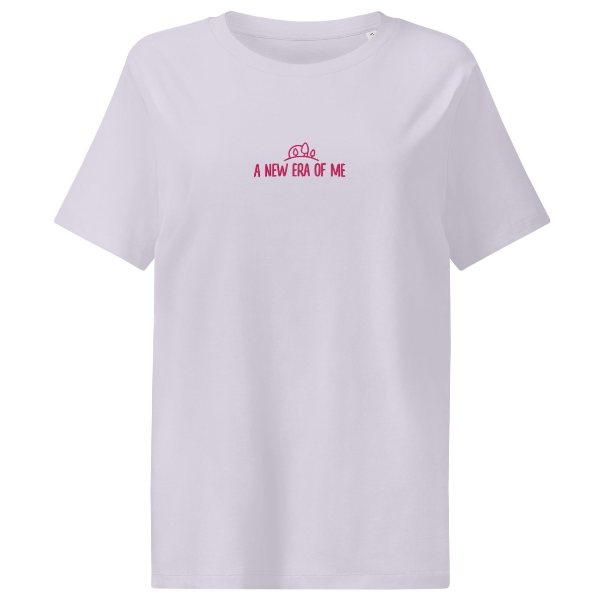 Women's Organic Cotton Embroidered Tee - Soft Comfortable Crewneck T-Shirt for Casual Wear & Everyday Outfits