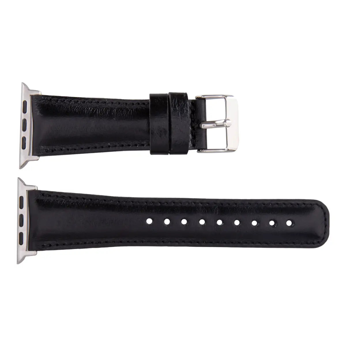 Premium Black Leather Apple Watch Band - Classic & Durable Strap for Apple Watch Series 1-9 - Perfect for Business, Casual & Formal Occasions