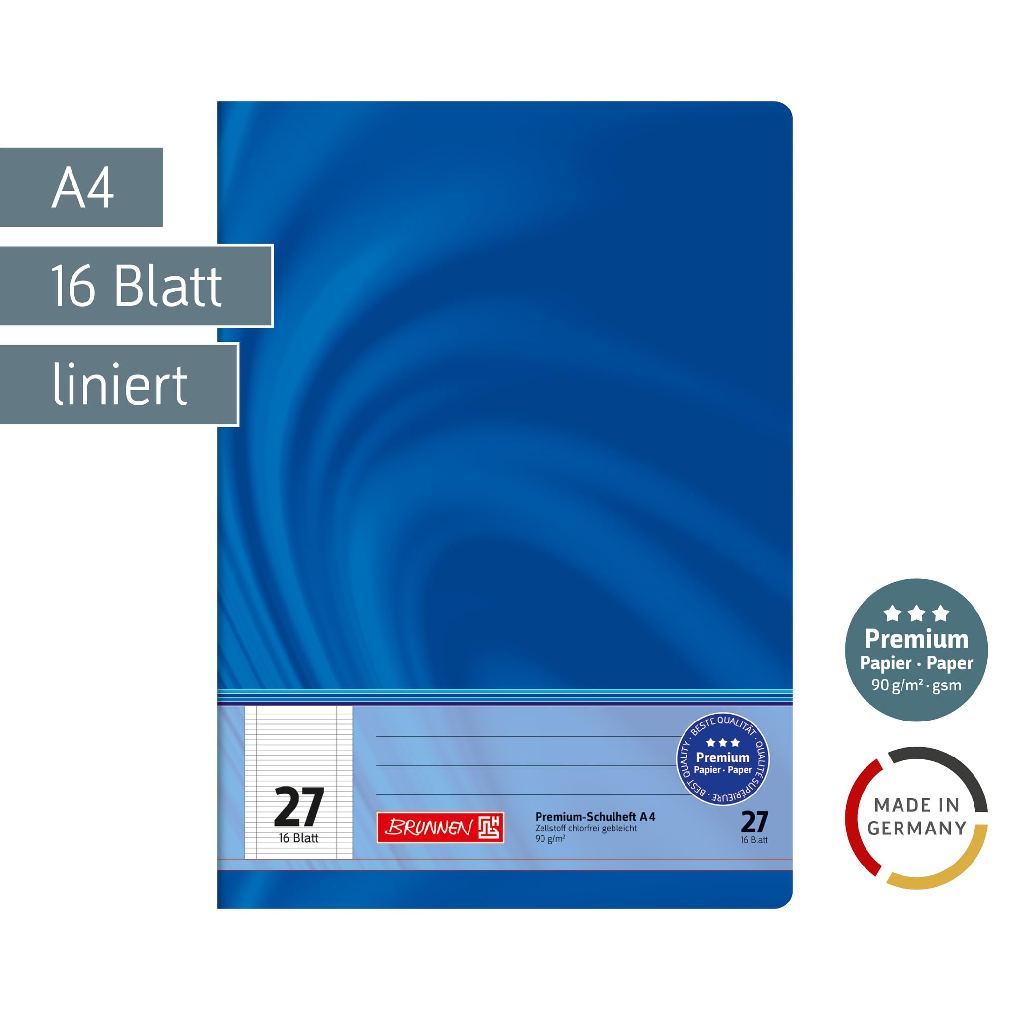 Vivendi A4 Notebook - 16 Pages Lined Journal for Students & Professionals - Perfect for School, Office & Note Taking