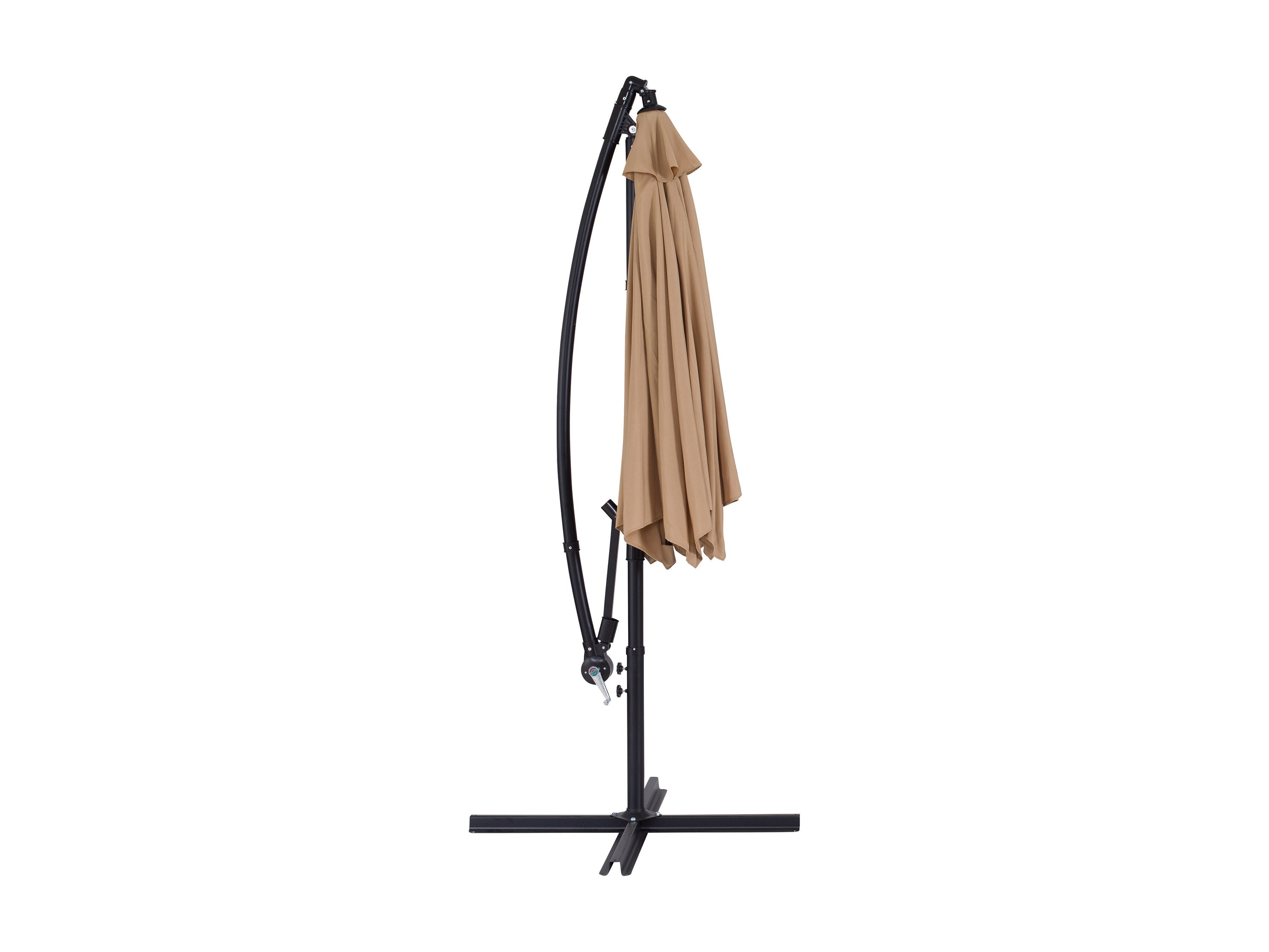 9ft Taupe Cantilever Umbrella - Patio Outdoor Sun Shade with Adjustable Tilt, Windproof Design for Garden, Poolside, and Backyard Relaxation