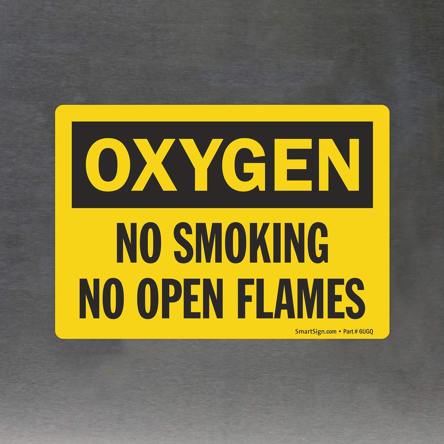 SmartSign 'Oxygen - No Smoking, No Open Flames' Warning Label | 3.5