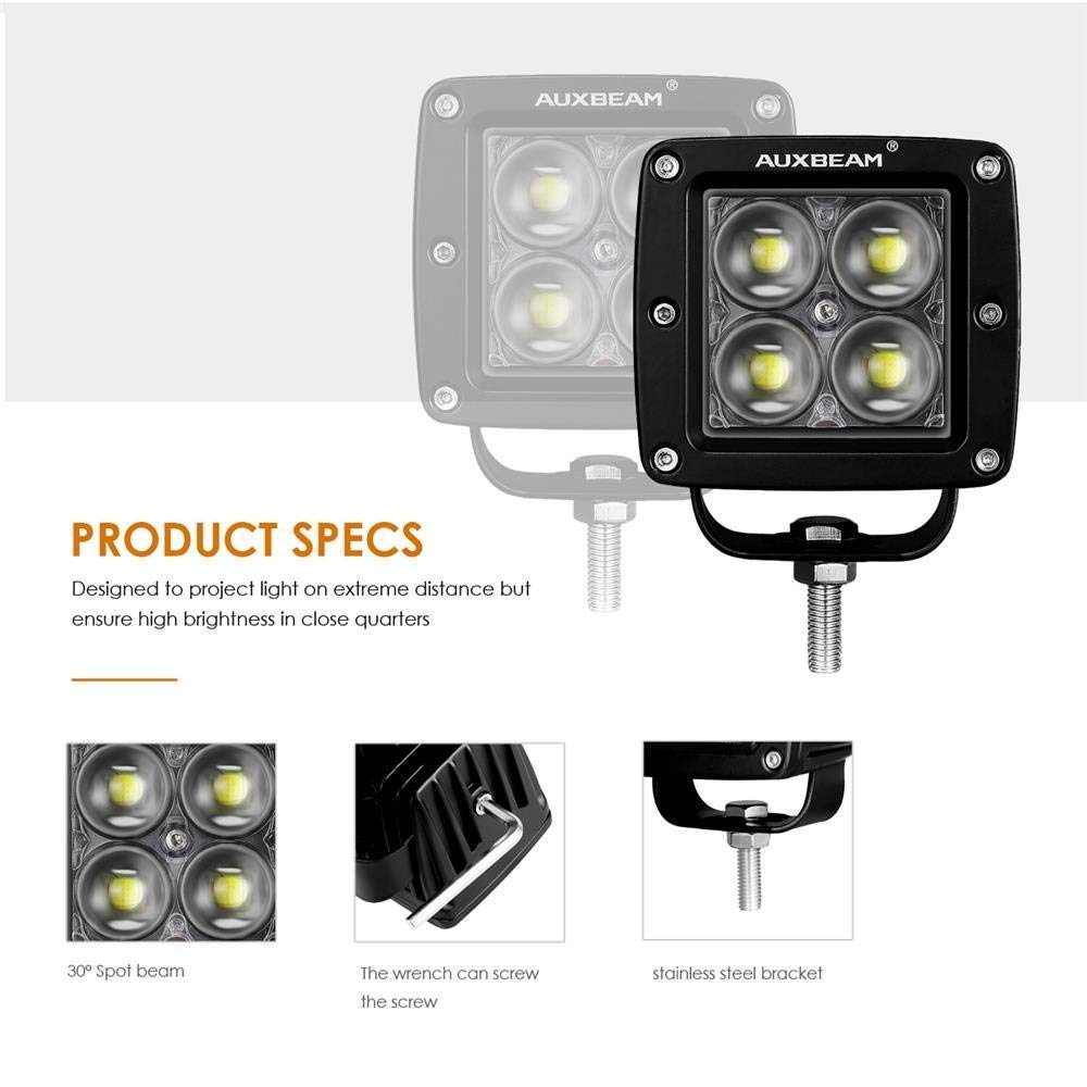 Auxbeam 2PCS 4D LED Light Pods with 6 Gang Switch Panel - Blue Off-Road Lighting Kit for Trucks, Jeeps & ATVs - Perfect for Night Driving, Camping & Outdoor Adventures