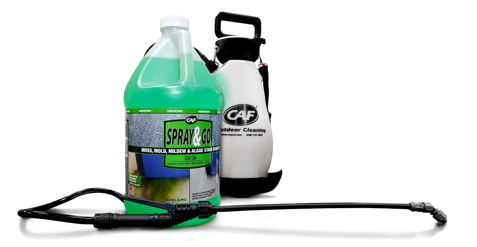 CAF Outdoor Cleaner for Moss, Mold & Algae - Spray & Go Stain Remover for Patios & Decks