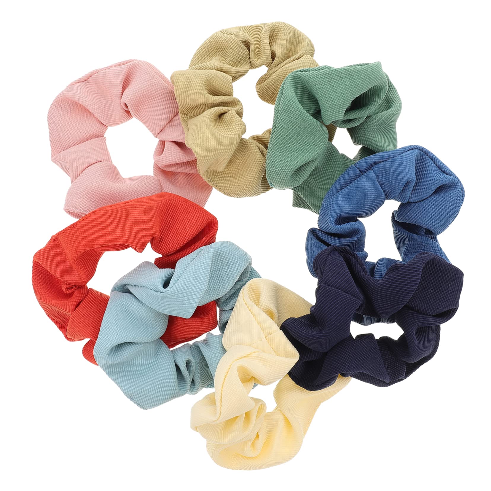 8pcs Large Intestine Hair Bands for Women - Soft Elastic Hair Ties, Scrunchies for Short Hair, Polyester Hair Accessories (Korean Morandi Style) - Perfect for Workouts, Office, and Everyday Use