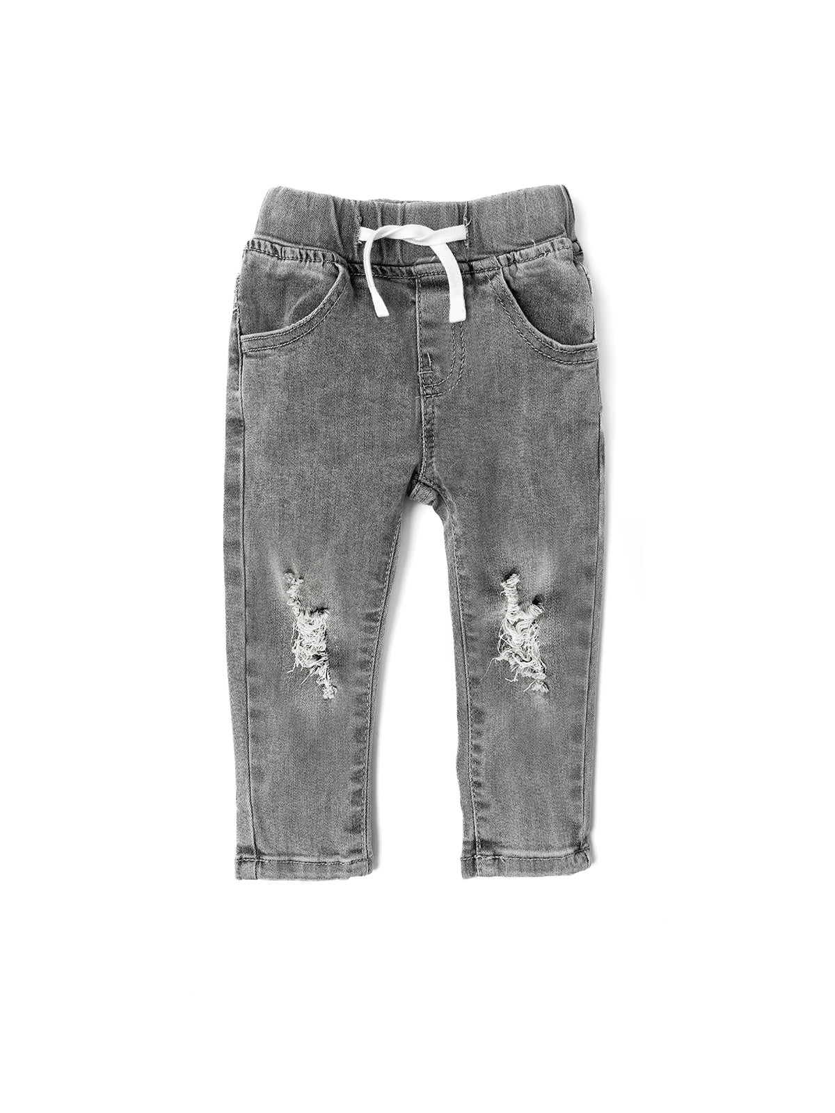 Vintage Distressed Denim Jeans - Grey Wash Faded Skinny Jeans for Women | Casual Streetwear & Everyday Comfort