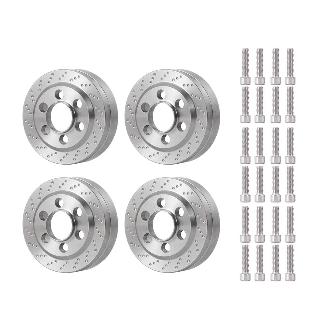 4Pcs 60g Stainless Steel Internal Wheel Weights for 1/10 SCX10 RC Crawler - Counterbalance for 1.9