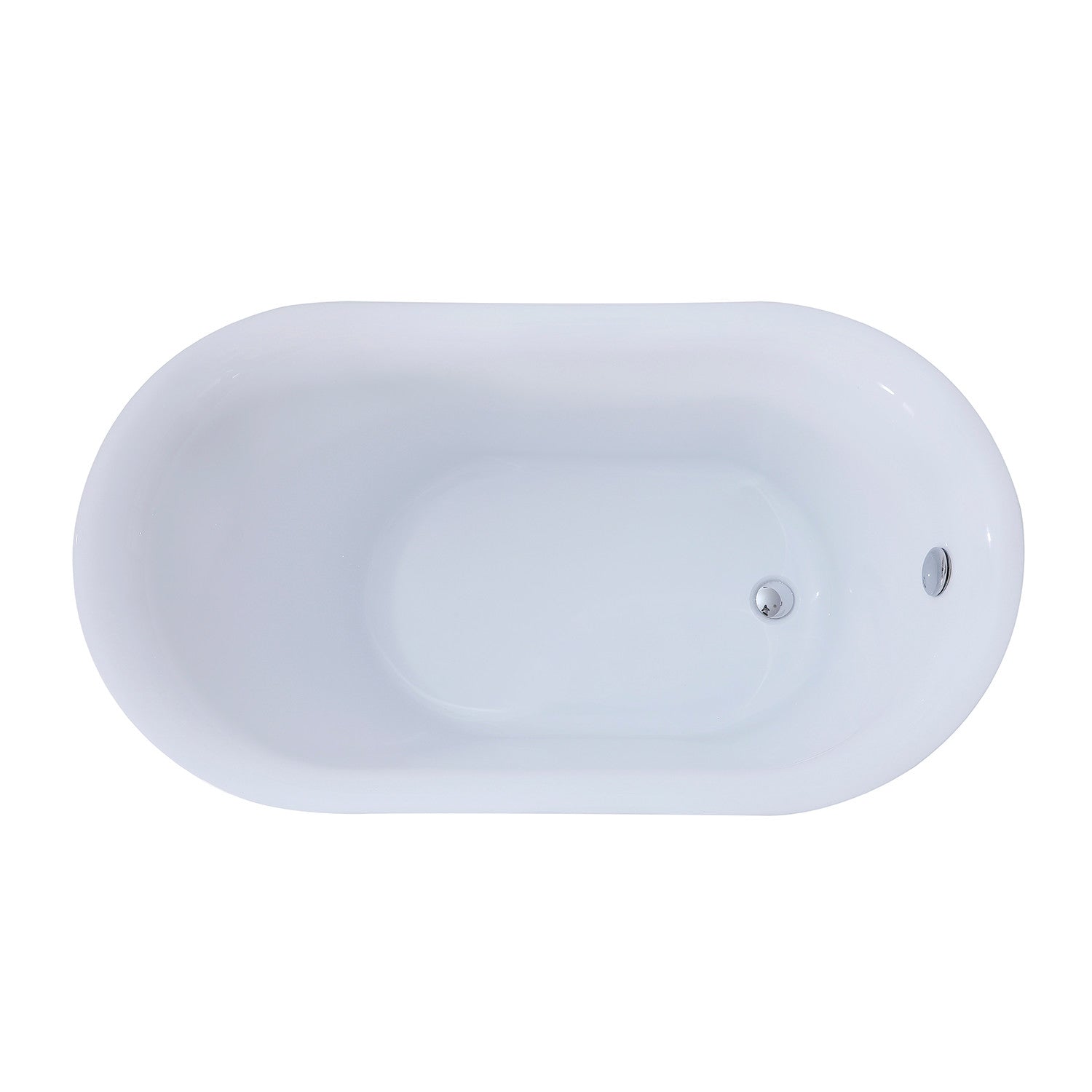 Aqua Eden VTDE513026BA 51 Inch Acrylic Oval Double Slipper Freestanding Bathtub with Drain - Glossy White - Luxury Soaking Tub for Spa-Like Relaxation in Master Bathroom