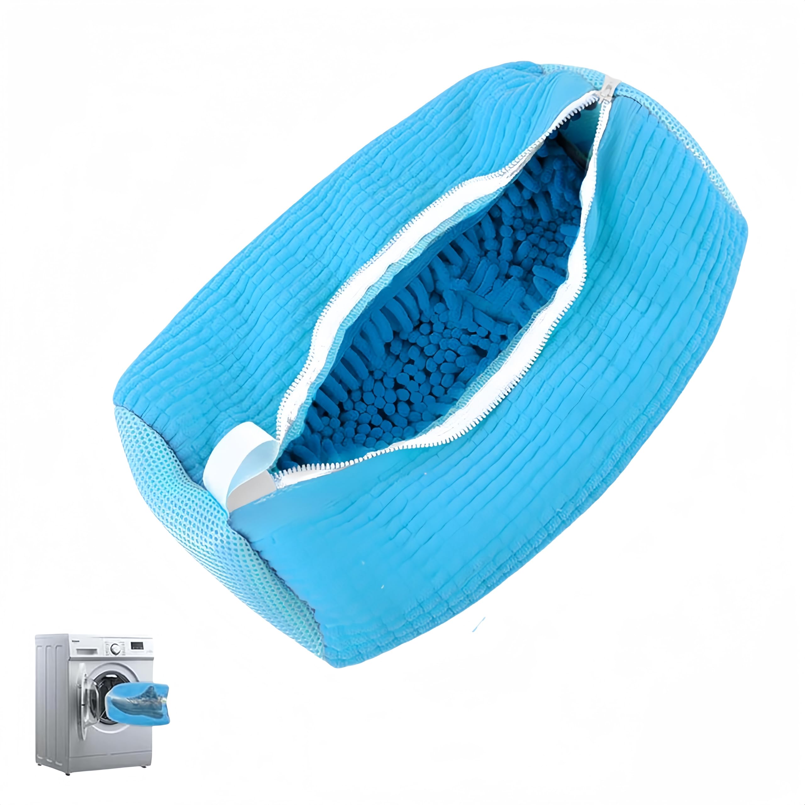 Reusable Shoe Washing Machine Bag - Laundry Shoe Protector for Washer & Dryer | Universal Fit for All Shoe Types & Sizes | 360° Deep Cleaning Mesh Bag (Blue, 1-Pack) - Perfect for Sneakers, Running Shoes & Delicate Footwear Care
