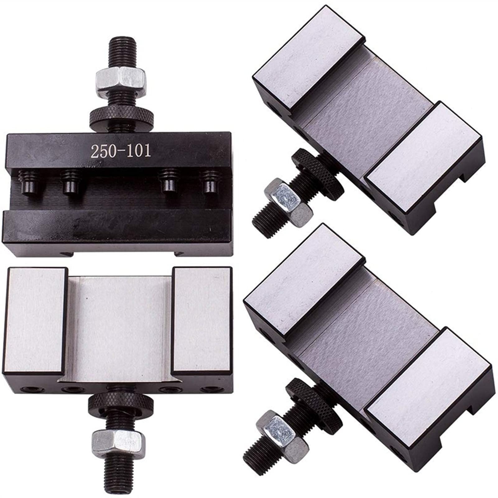 AXA Quick Change Lathe Tool Holder 4PCS Set - CNC Turning & Facing Tool Post for Metalworking (Color: Black) - Perfect for Machining, DIY Projects & Industrial Applications