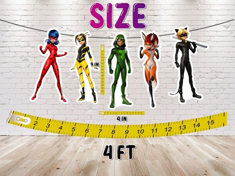 Miraculous Ladybug Birthday Banner - Cartoon Themed Wall Decor for Kids Party | Perfect for Birthday Decorations, Theme Parties & Room Decor