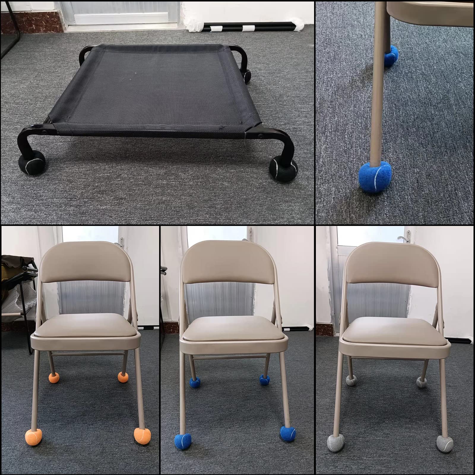 8 PCS Precut Walker Tennis Balls - Universal Walker Glide Balls for Chair Legs & Floor Protection (8 Pack, Black) | Ideal for Elderly Mobility Aids, Furniture Protection & Smooth Gliding on Hardwood Floors