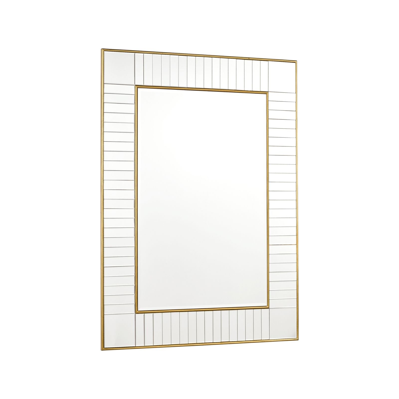 Elegant Clemence Mirror with Gold Leaf Frame - Rectangle & Square Wall Mirror for Living Room, Bedroom, and Entryway Décor