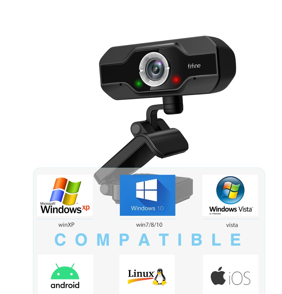 Fifine K432 HD 1080P Webcam with Microphone - Perfect for Zoom Meetings, Online Classes, Live Streaming & Video Conferencing