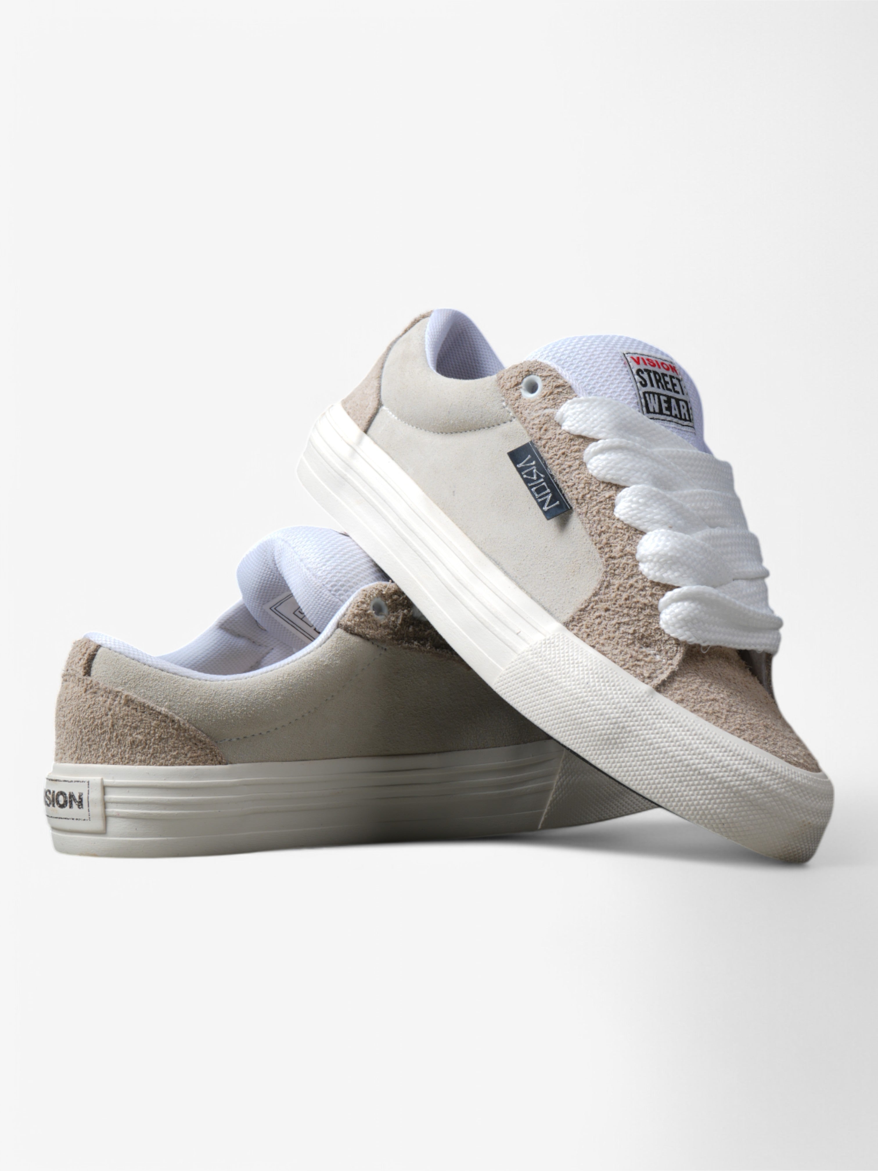 Vision Street Wear Odd Cirkus Suede Skate Shoes - Beige Color for Men & Women | Comfortable Sneakers for Skateboarding, Streetwear Fashion & Casual Wear