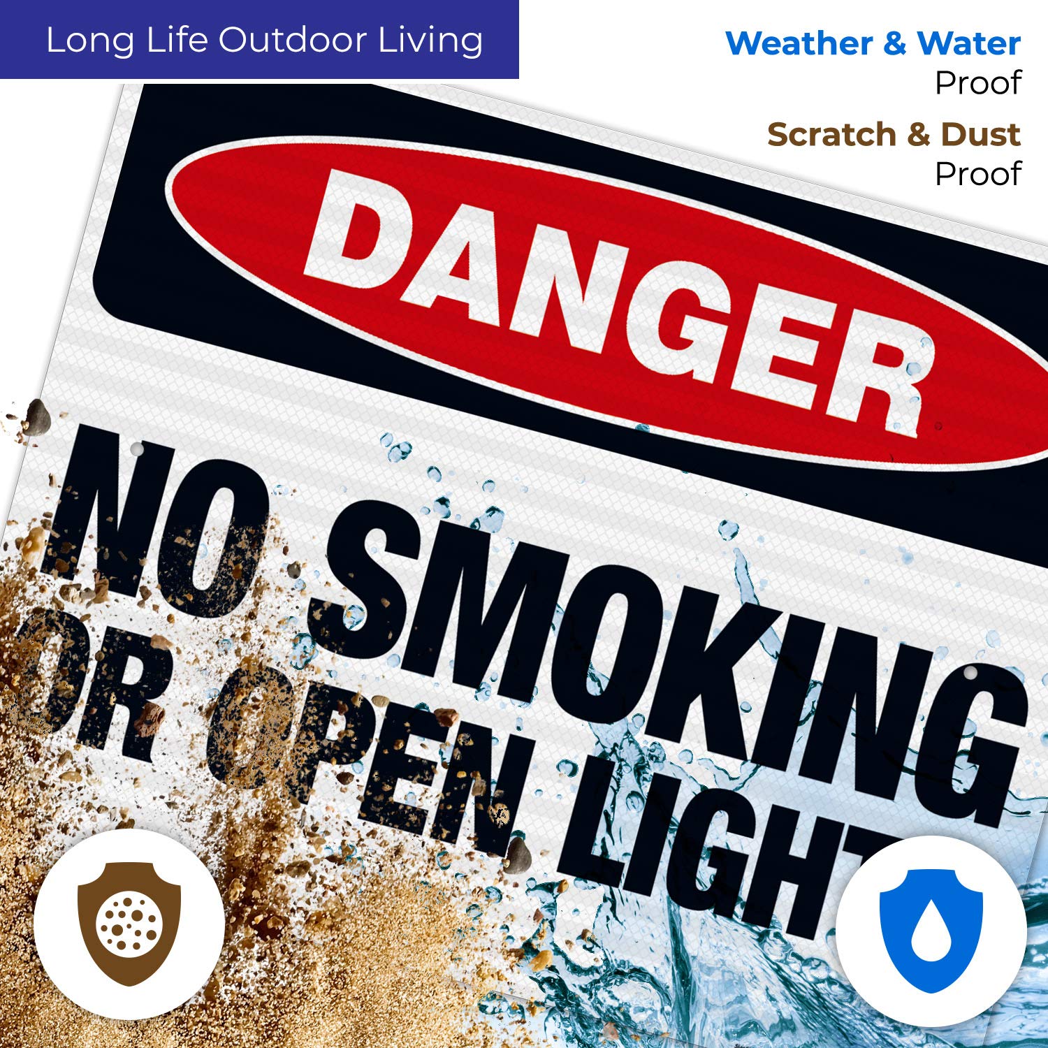 Danger No Smoking or Open Flames Sign - OSHA Compliant 24x30 Inch Reflective Aluminum Sign, 3M EGP .080 Thick, Fade Resistant for Indoor/Outdoor Use - Made in USA | Perfect for Construction Sites, Warehouses & Hazardous Areas