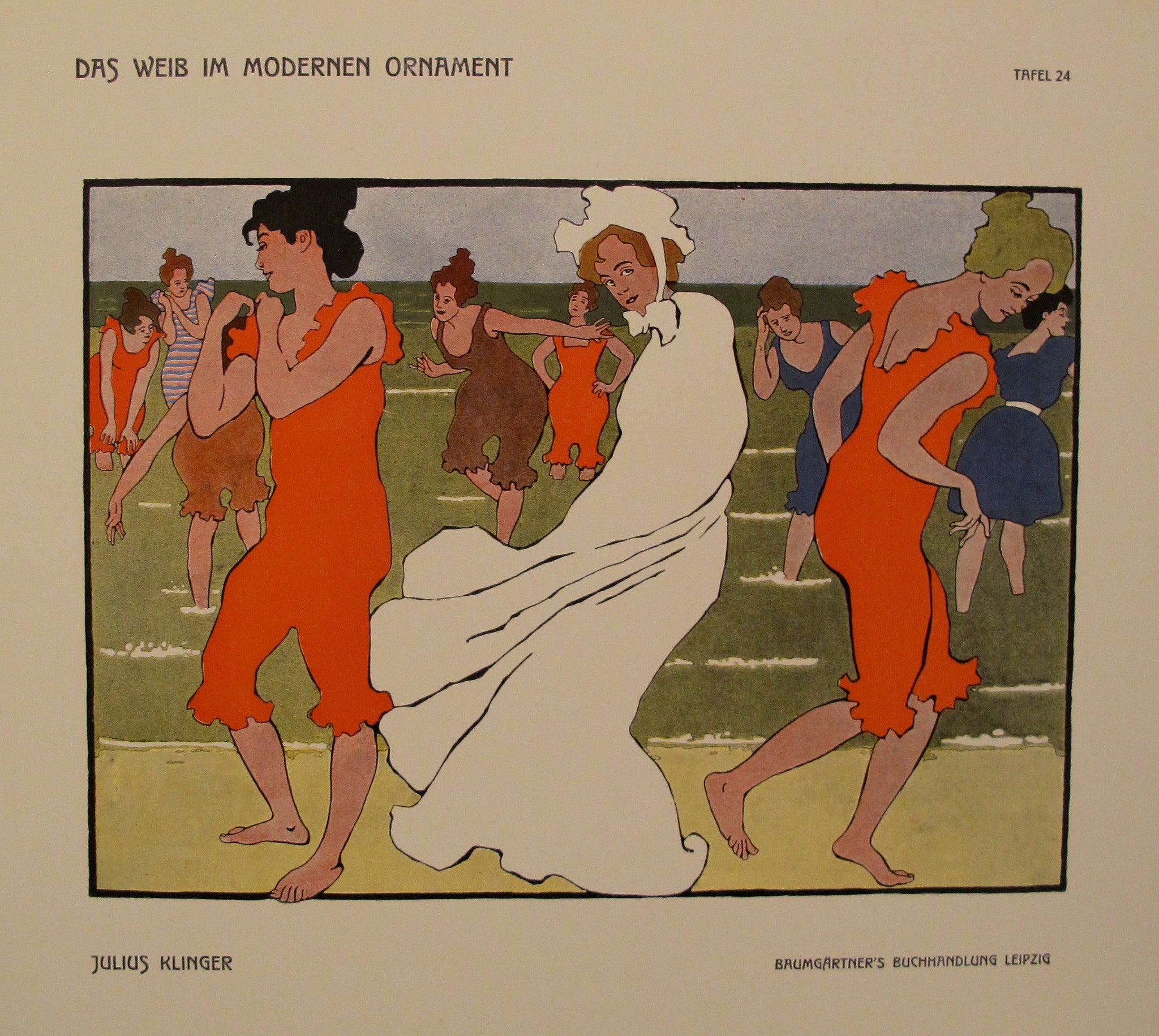 1902 Original German Art Nouveau Poster - Das Weib Im Modernen Ornament Plate 24 by Klinger | Vintage Home Decor & Art Collection Display