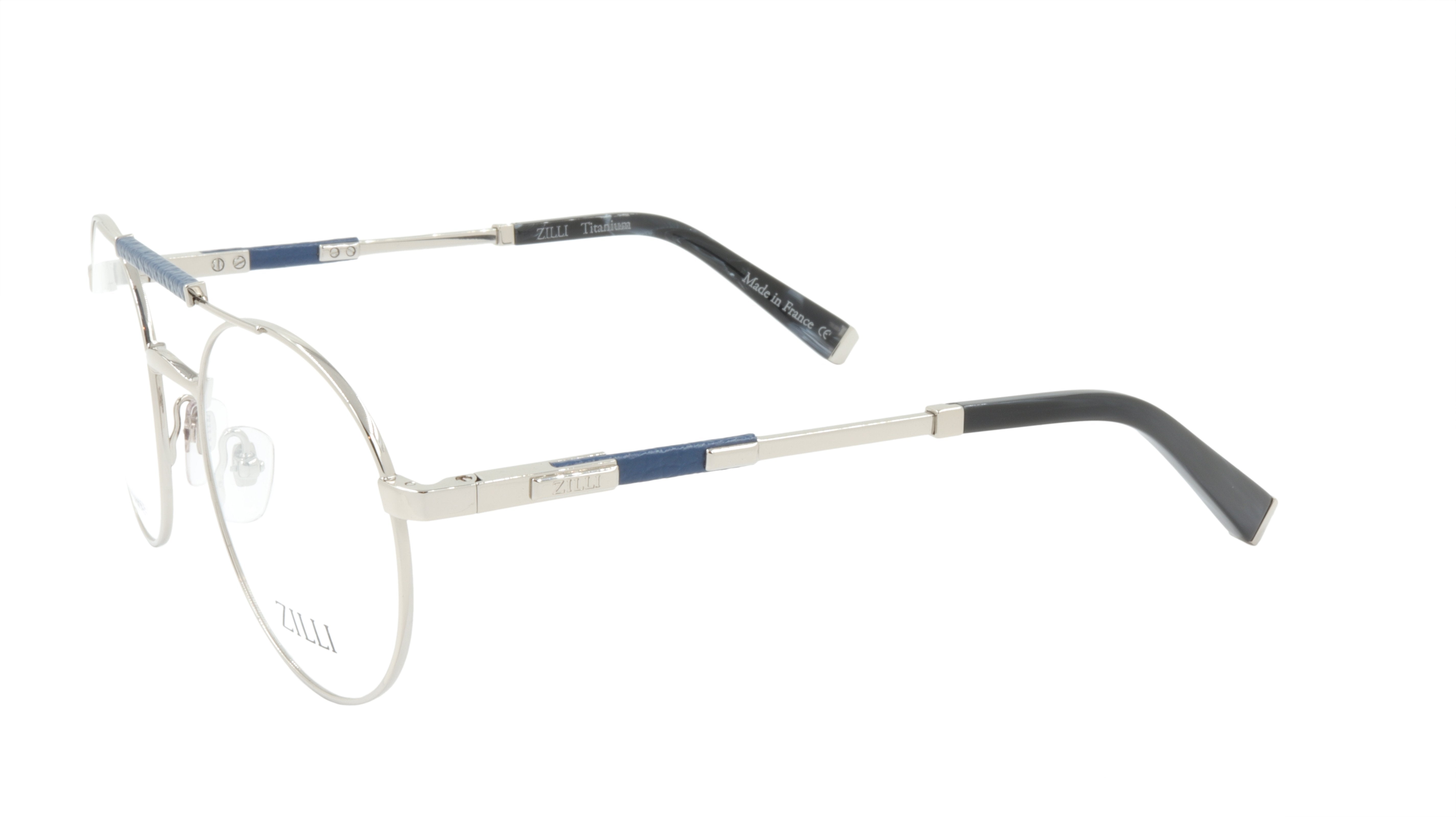 Premium ZILLI Eyeglasses Frame - Titanium & Acetate with Leather Details - Made in France (Model ZI 60037 C03) - Perfect for Business & Luxury Fashion Accessories