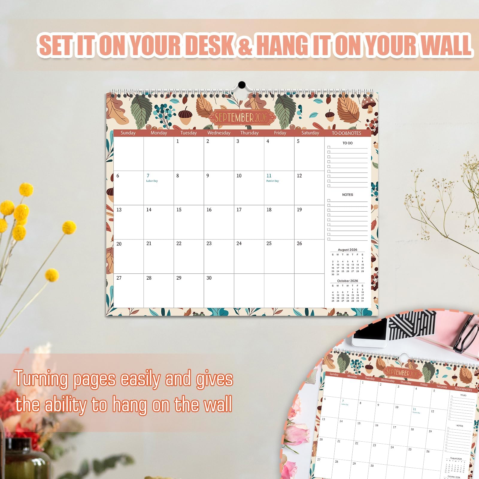 GuassLee 2025-2026 Wall Calendar - 19 Month Academic Planner from June 2025 to December 2026 with To-Do List & Notes Section - 14