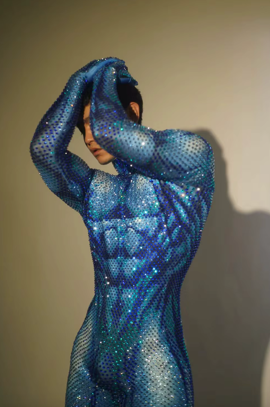 Men's Mirror Catsuit Outfit - Shiny Disco Party Costume for DJ Performance, Burning Man & Rave Events - Perfect for Nightclub, Festival & Dance Shows