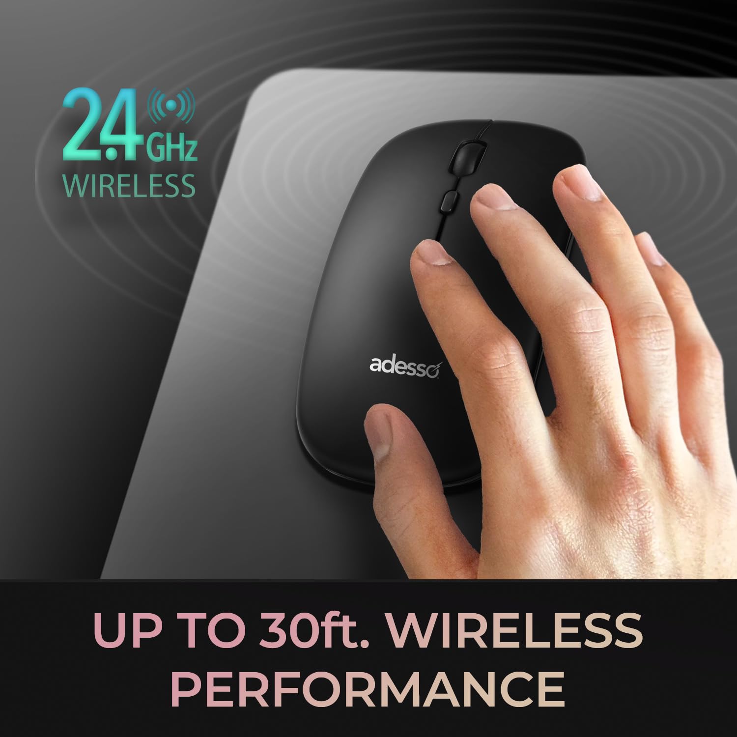 Adesso Wireless Scissor Switch Keyboard and Mouse Combo with Copilot AI Hotkey - Multi-OS Compatible for Mac/Windows, Quiet Typing, 2.4GHz USB Dongle - Perfect for Office Work, Gaming, and Home Computing