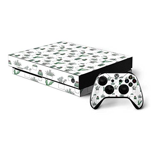 Skinit Decal Gaming Skin for Xbox One X Console & Controller Bundle - Succulent Pattern Design | Protective Vinyl Cover for Gaming Accessories | Perfect for Gamers & Home Decor