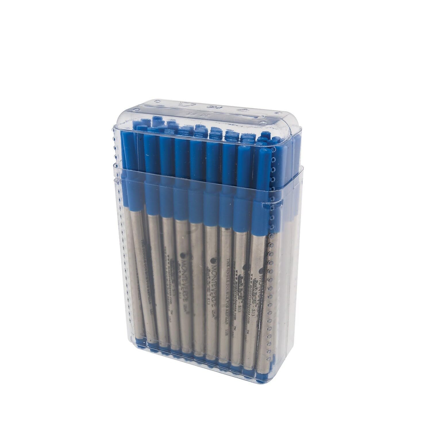 Monteverde Ballpoint Pen Refills - Medium Blue Ink, 50 Pack (S134BU) - Compatible with Sheaffer Ballpoint Pens for Smooth Writing at Home, Office & School