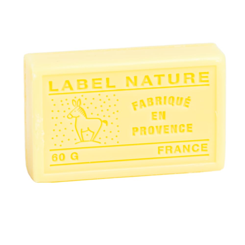Provence Marseille Soap with Fresh Organic Donkey Milk - Lemon Scented 60g Bar - Natural French Handmade Soap for Sensitive Skin & Luxury Bathing