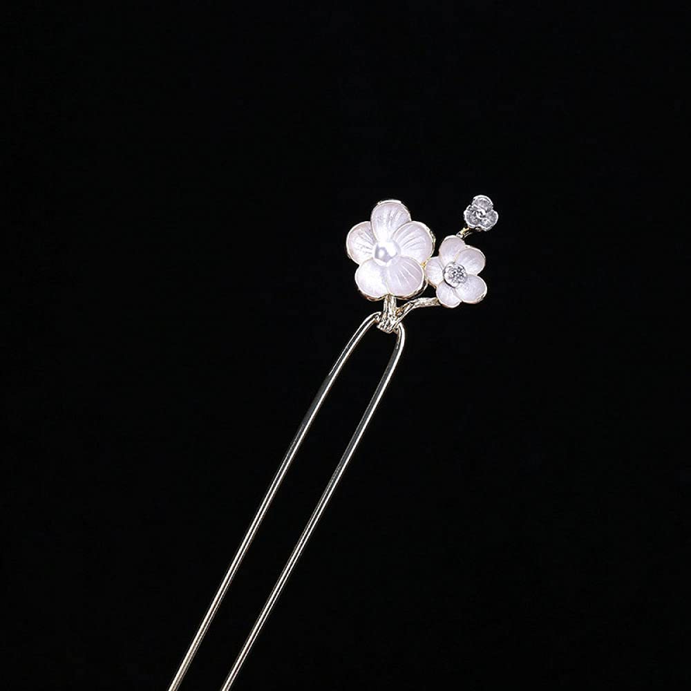 **Elegant Chinese Classical Hair Sticks - Blooming Peach Blossom Flower Hair Pins for Women, Retro Hair Accessories for Long Hair, Bridal & Party Use**    *Perfect for weddings, proms, cosplay, and vintage-themed events.*