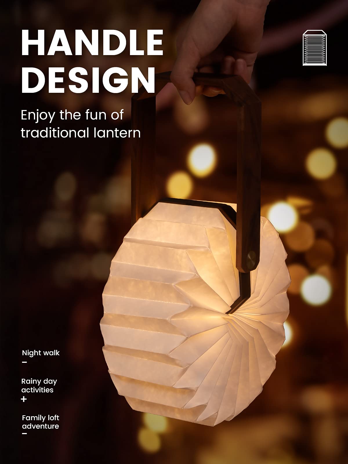 Foldable Book Lamp - Cordless LED Table Lamp with Long Battery Life, Soft Ambient Glow & Diverse Shapes | Portable Paper Lantern for Birthday Gifts, Study, Bedside Reading, Camping & Patio Decor