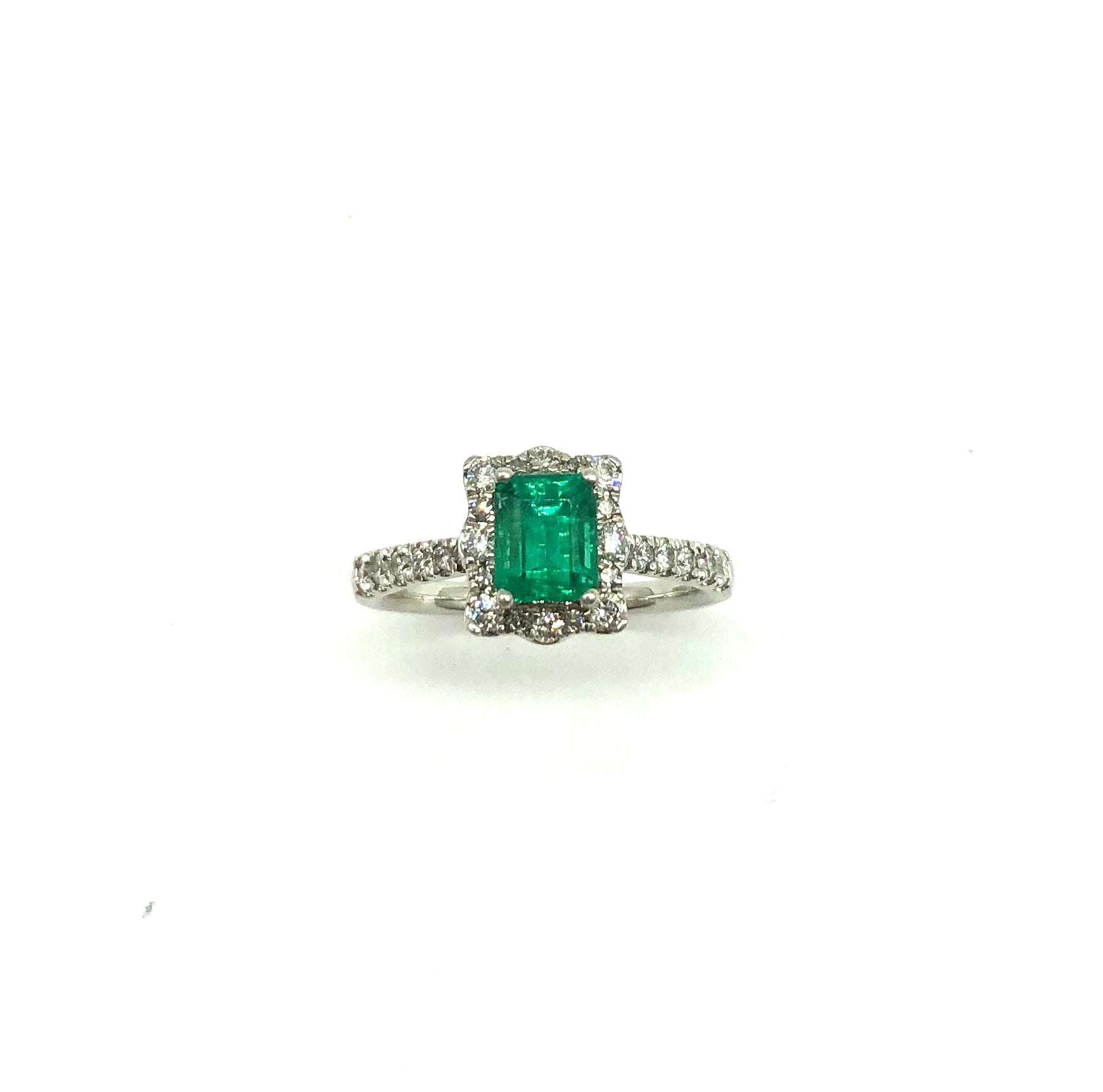 95 Point Emerald & 37ptw Diamond Ring - 14K Gold Vintage Engagement Ring for Women, Perfect for Weddings, Anniversaries & Special Occasions