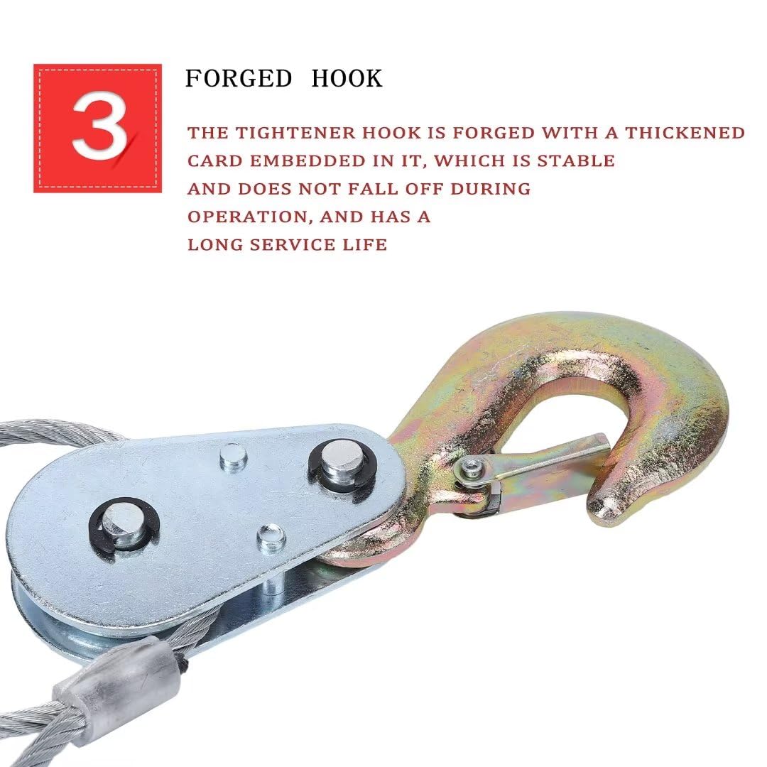 GARVEE 2 Ton Heavy Duty Power Puller Winch with Dual Hooks - 4,400 lb Capacity - Perfect for Off-Road Recovery, Towing, and Construction Work