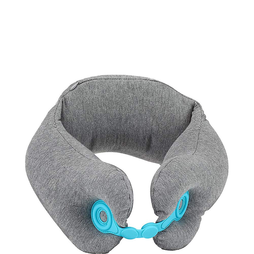 Conair Travel Smart Silicone Closure Pillow - Gray Memory Foam Neck Support Pillow for Airplane, Car & Office Use - Compact & Comfortable Travel Accessory