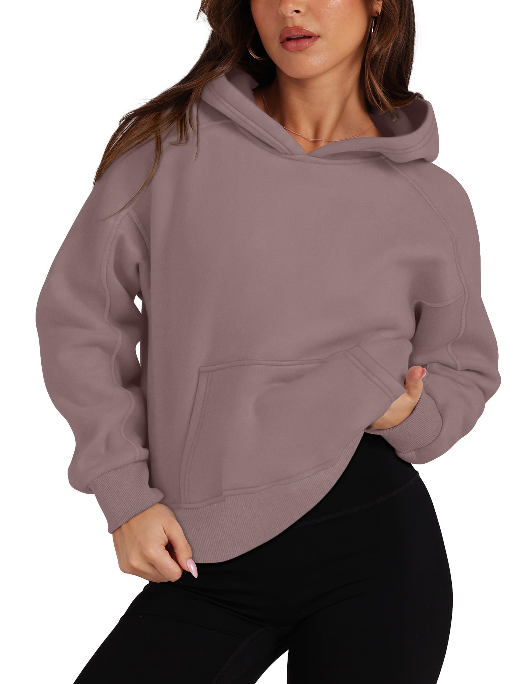 OFEEFAN Women's Cropped Hoodie - Trendy Fleece Pullover Sweatshirt with Long Sleeves | Fall Fashion 2024 Outfit | Casual Wear, Street Style & Cozy Loungewear