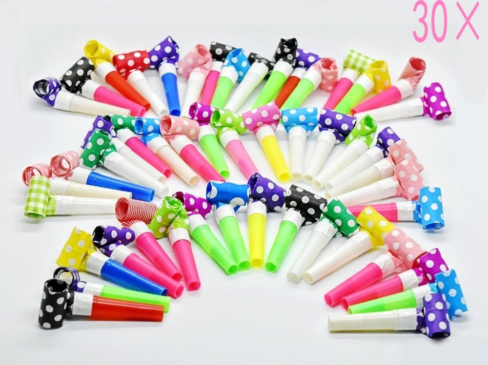 CHSYOO 30-Pack Party Blowouts & Noise Makers - Colorful Party Favors for Weddings, Birthdays, New Year, Graduation & Halloween Celebrations - Perfect for Festive Events, Parades and Special Occasions