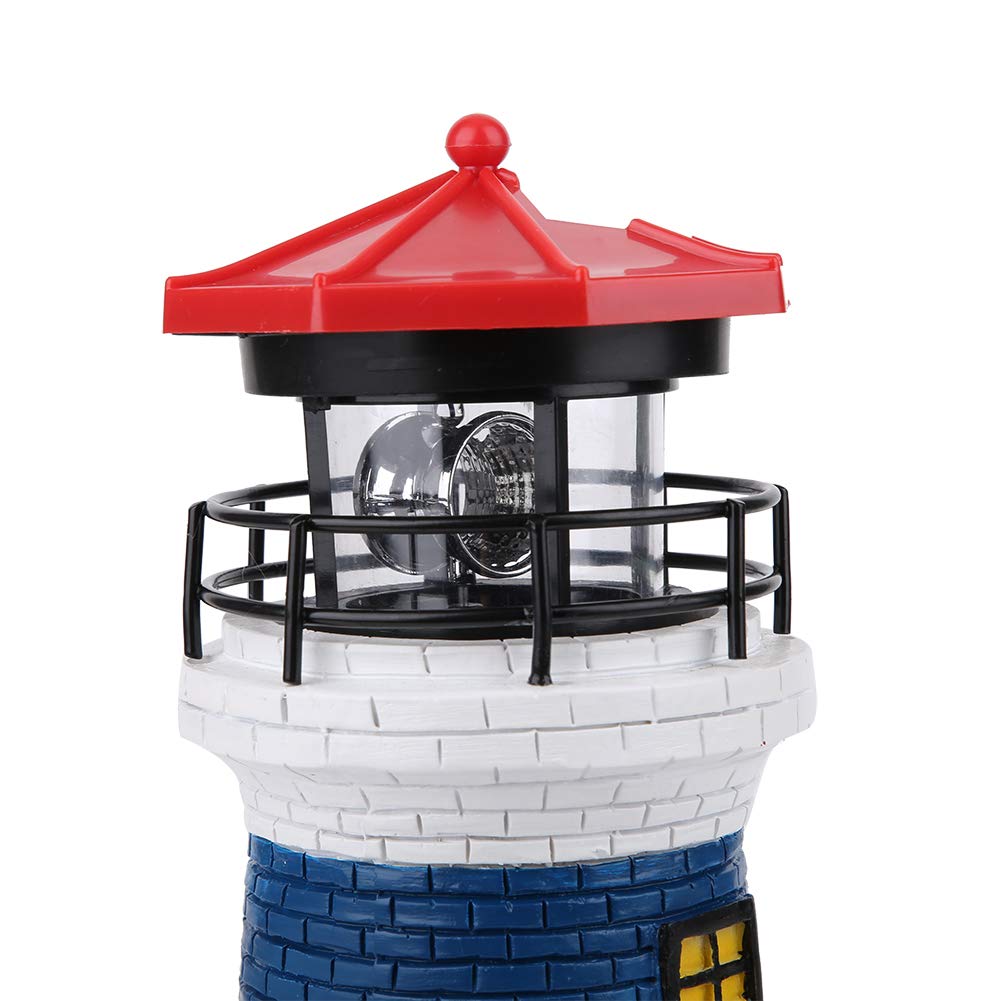 Solar Powered Rotating Lighthouse Statue - Outdoor LED Decorative Light for Garden, Patio, Lawn & Yard | Weatherproof Landscape Lighting for Pathways, Backyard Decor & Nighttime Ambience