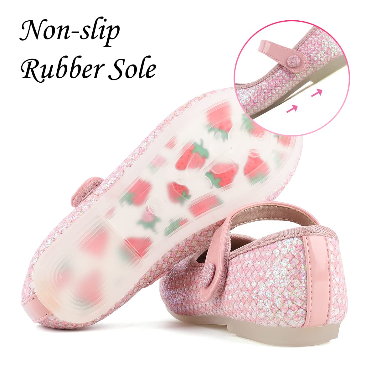 **Rainbow Mary Jane Flat Shoes for Girls - Cute Toddler Dress Shoes for Birthday Party, School & Wedding - Comfortable & Stylish Kids' Shoes for Special Occasions**