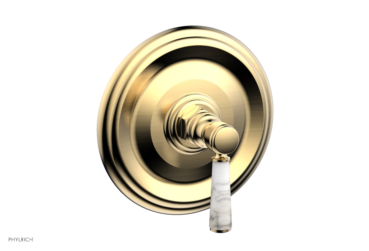 HEX TRADITIONAL Shower Trim Kit with Marble Lever Handle - 4 156 - Perfect for Bathroom Renovation and Modern Home Decor