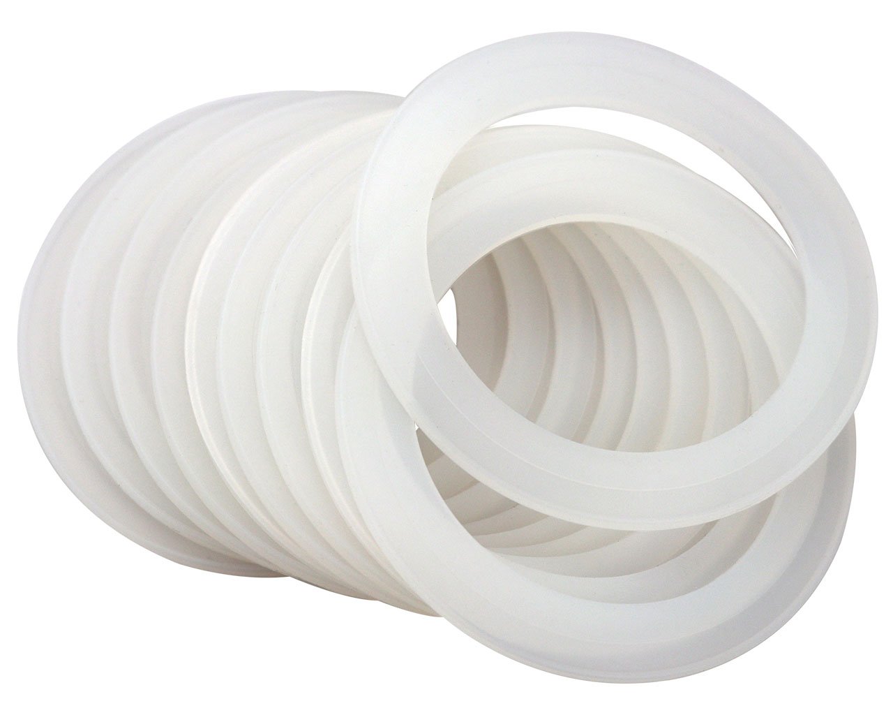 Platinum Silicone Sealing Gaskets for Leak Proof Mason Jar Lids | 10 Pack Reusable Food Grade Silicone Seal Gaskets Replacement for Plastic Mason Jar Lids & Rings (Regular Mouth) - Perfect for Canning, Pickling, Food Storage & Meal Prep
