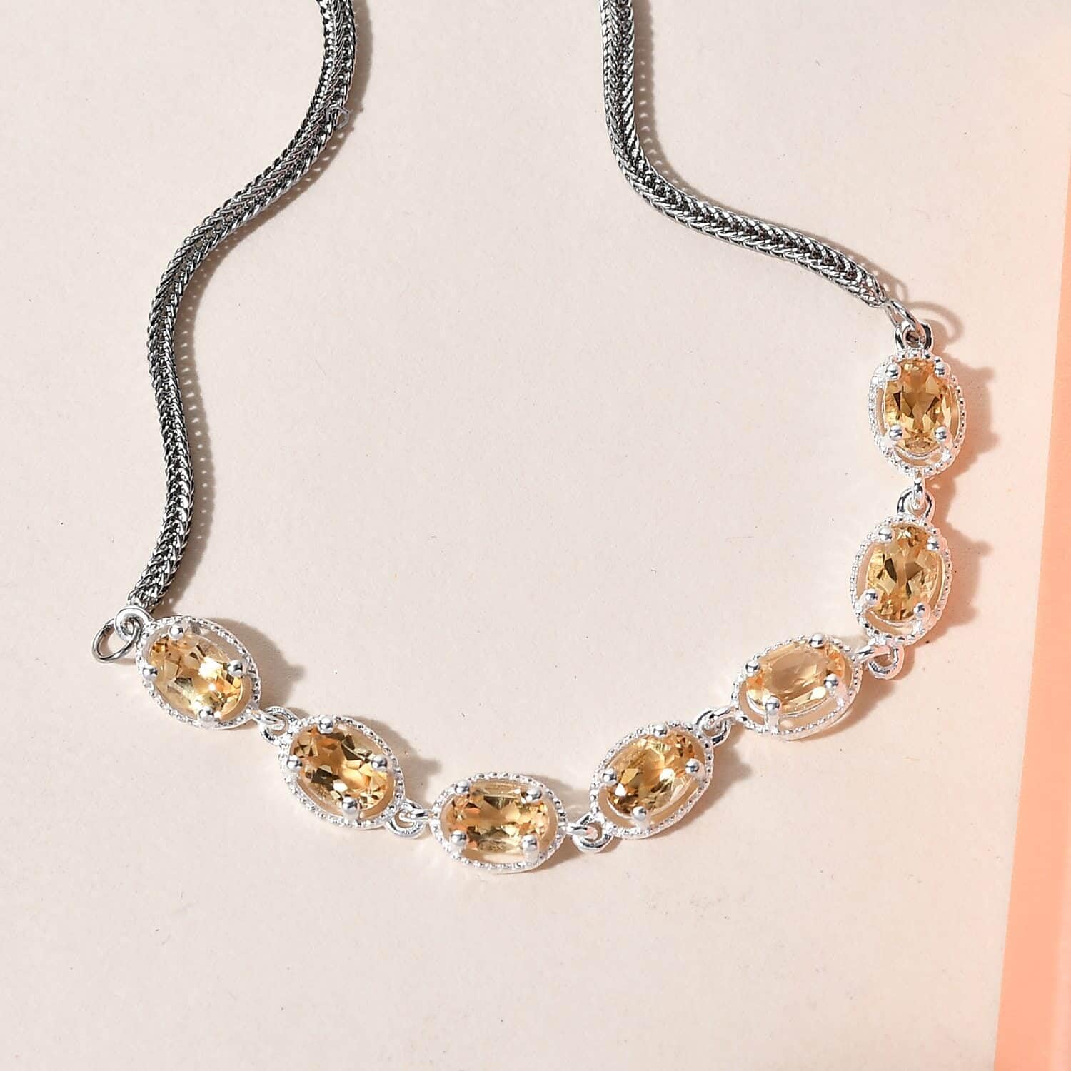 925 Sterling Silver Citrine Bolo Bracelet for Women - Chakra Healing Jewelry, Adjustable Bolo Design, Elegant Birthday Gift for Her | Perfect for Yoga, Meditation & Spiritual Healing