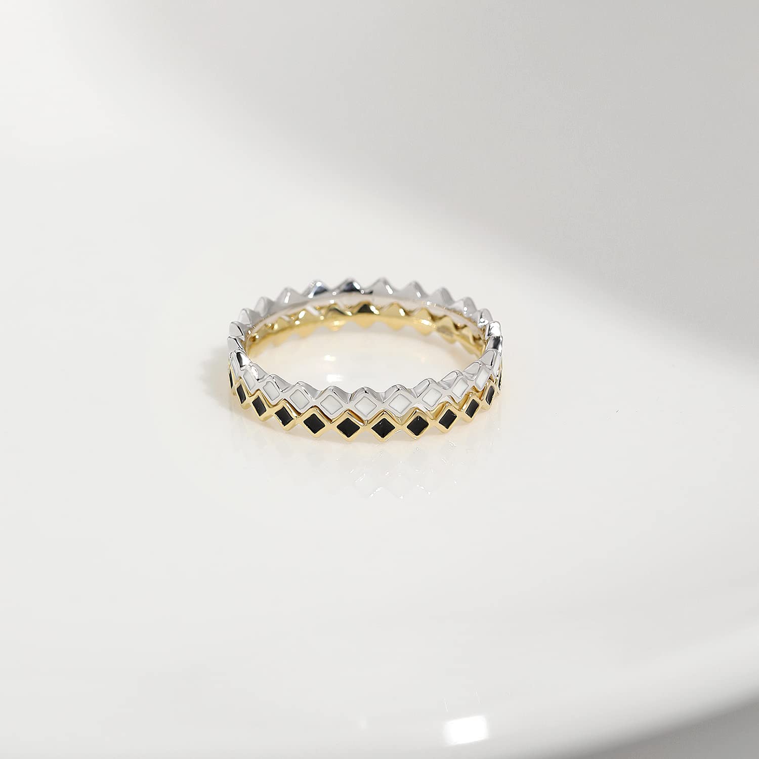 Meissa Stackable Rings for Women - 925 Sterling Silver Thin Stacking Rings, Handmade Dainty Gold Ring Set, Friendship Jewelry Gift for Her (Gold, Size K) - Perfect for Layering, Everyday Wear & Special Occasions