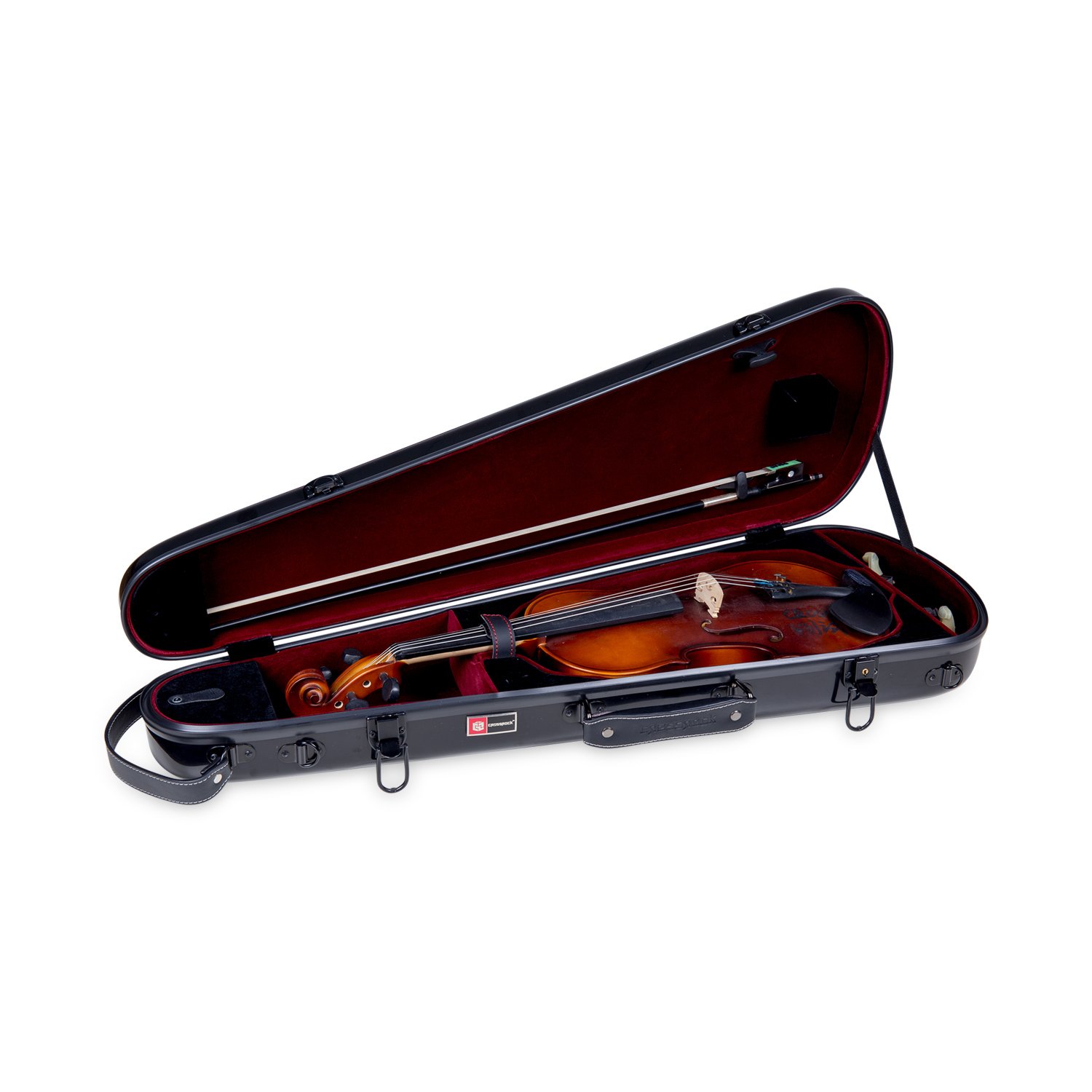 Premium Crossrock Fiberglass Violin Case - 4/4 Full Size Black Backpack Style | Durable & Lightweight Protection for Professional Musicians & Students | Perfect for Travel, Performances & Music Lessons
