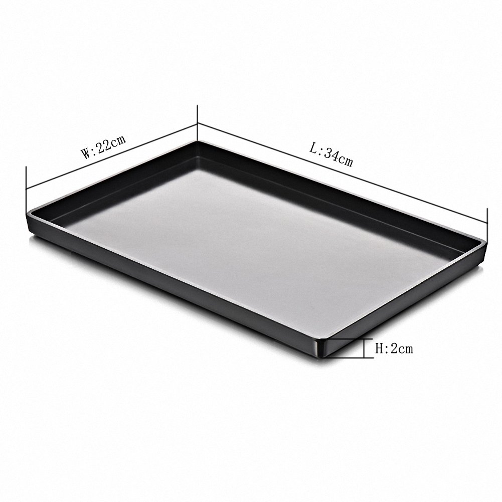 OMEM Large Reptile Food & Water Dish - Durable Tortoise Bowl for Feeding & Hydration - Smooth Black Design - Perfect for Turtles, Lizards & Reptile Pets (Size L)