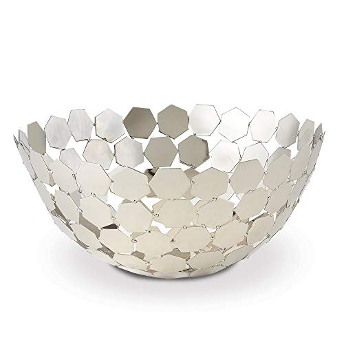 Premium Stainless Steel Hexagon Pattern Round Basket - Rustproof & Durable for Kitchen, Bathroom, or Office Storage | Diamond2Deal