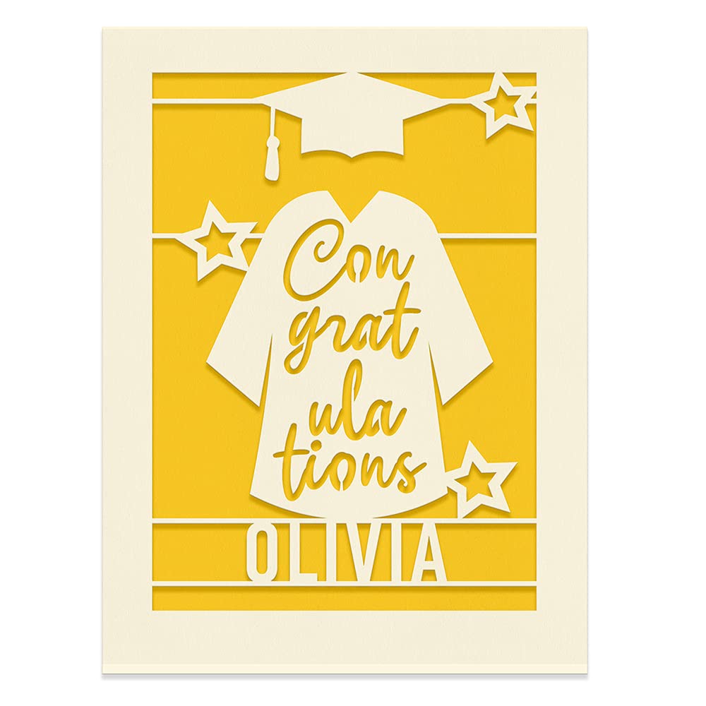 Personalized Graduation Cards for Him, Her, Daughter, Son - Custom Class of 2025 Laser Cut Greeting Cards with Envelope - Perfect for High School & College Graduation Gifts, Congratulations Cards for Students & Friends
