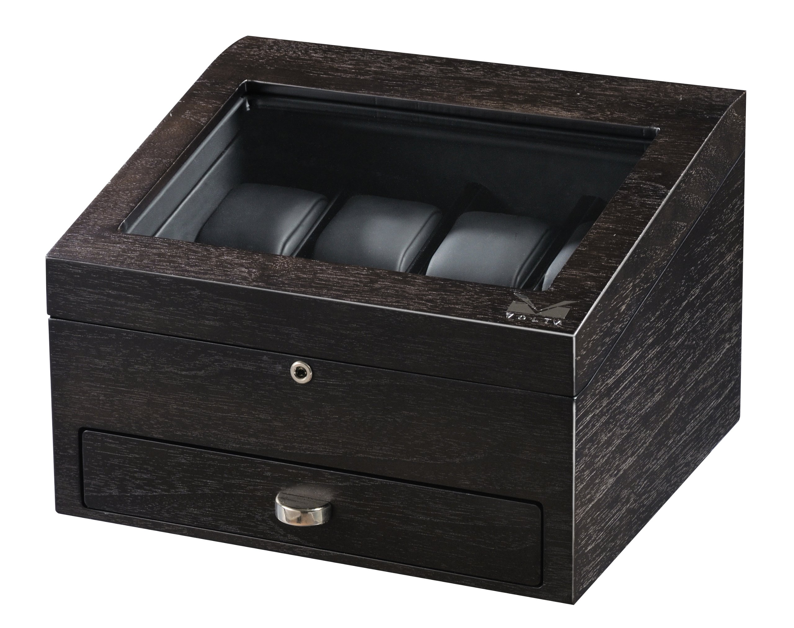 Volta Rustic Brown 8 Watch Case with 2 Compartments & Jewelry Drawer | Luxury Watch Organizer for Men & Women | Perfect for Travel, Home Storage & Gift Giving
