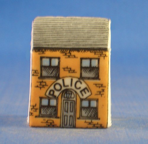 Vintage Porcelain China Collectible Thimble - Miniature Police House Shape - Handcrafted Mini Home Decor for Needlework & Collectors - Perfect for Sewing, Display, and Gift Giving
