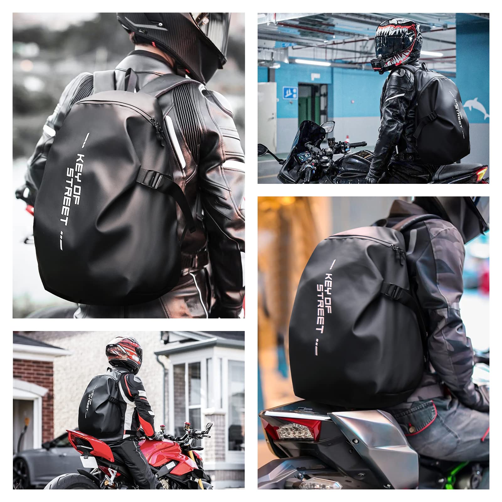 **Waterproof Motorcycle Backpack for Men - Durable Helmet Storage & Travel Backpack - Ideal for Commuting, Road Trips & Outdoor Adventures**